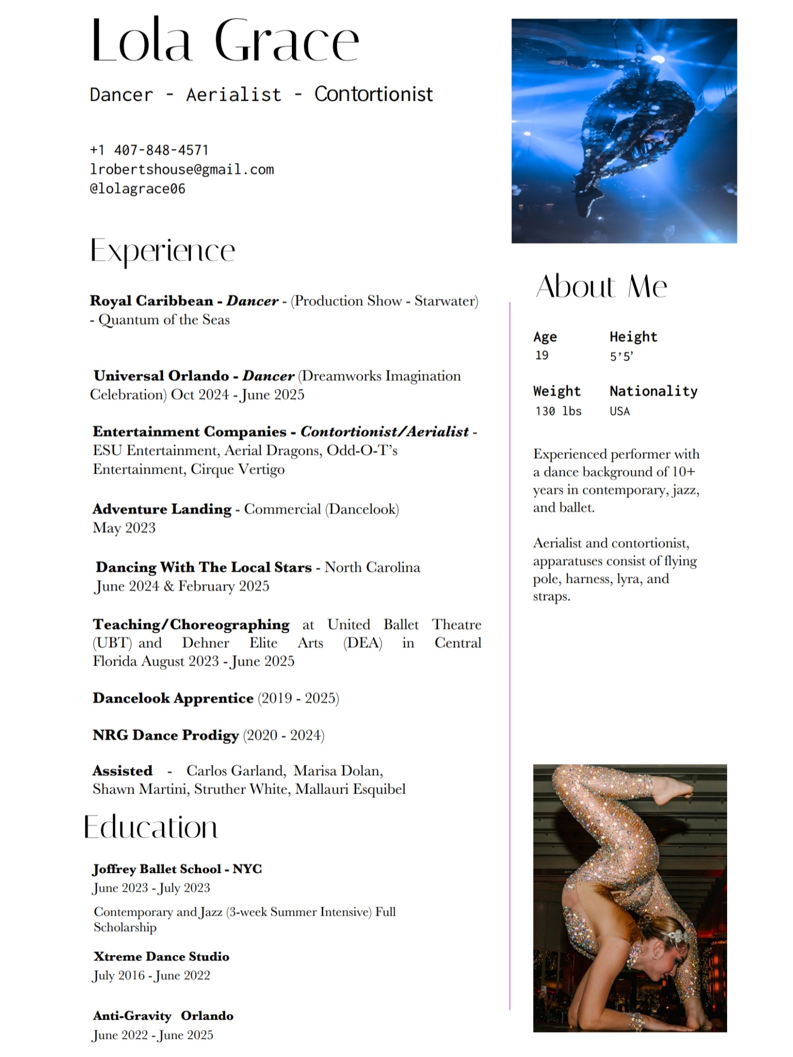 Lola Grace resume